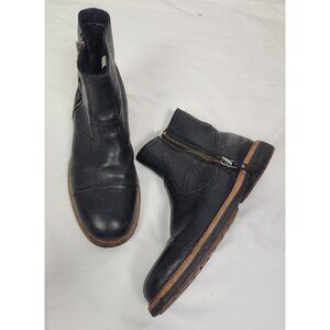 UGG Men's Sz. 9 Black Dalvin Pebbled Leather Zip Boots